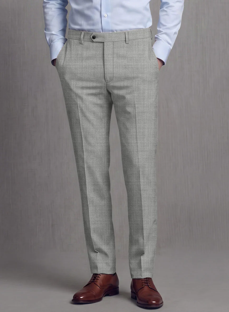 Lanificio Zegna Trofeo Sharkskin Light Gray Wool Suit - Image 7
