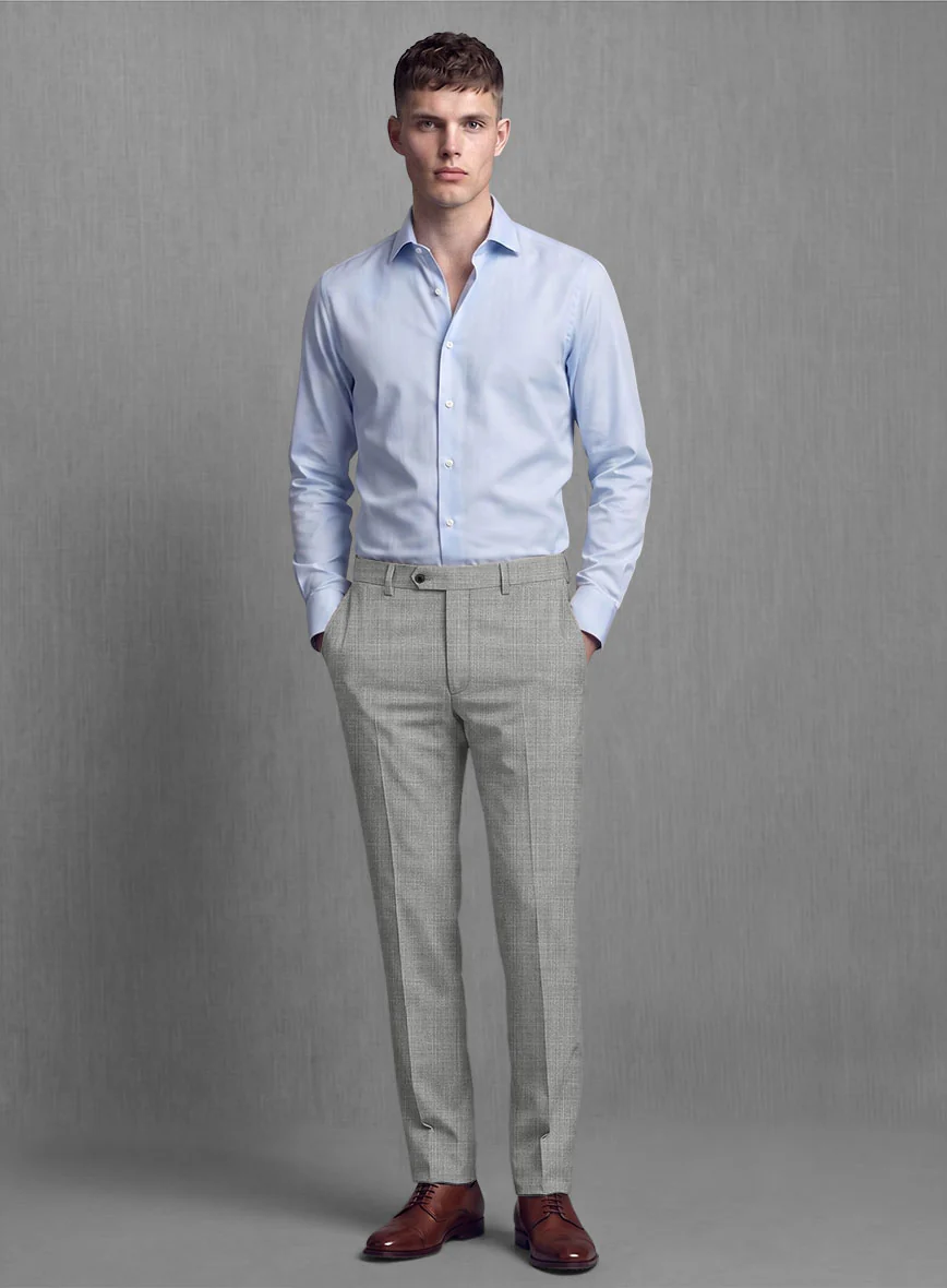 Lanificio Zegna Trofeo Sharkskin Light Gray Wool Suit - Image 8