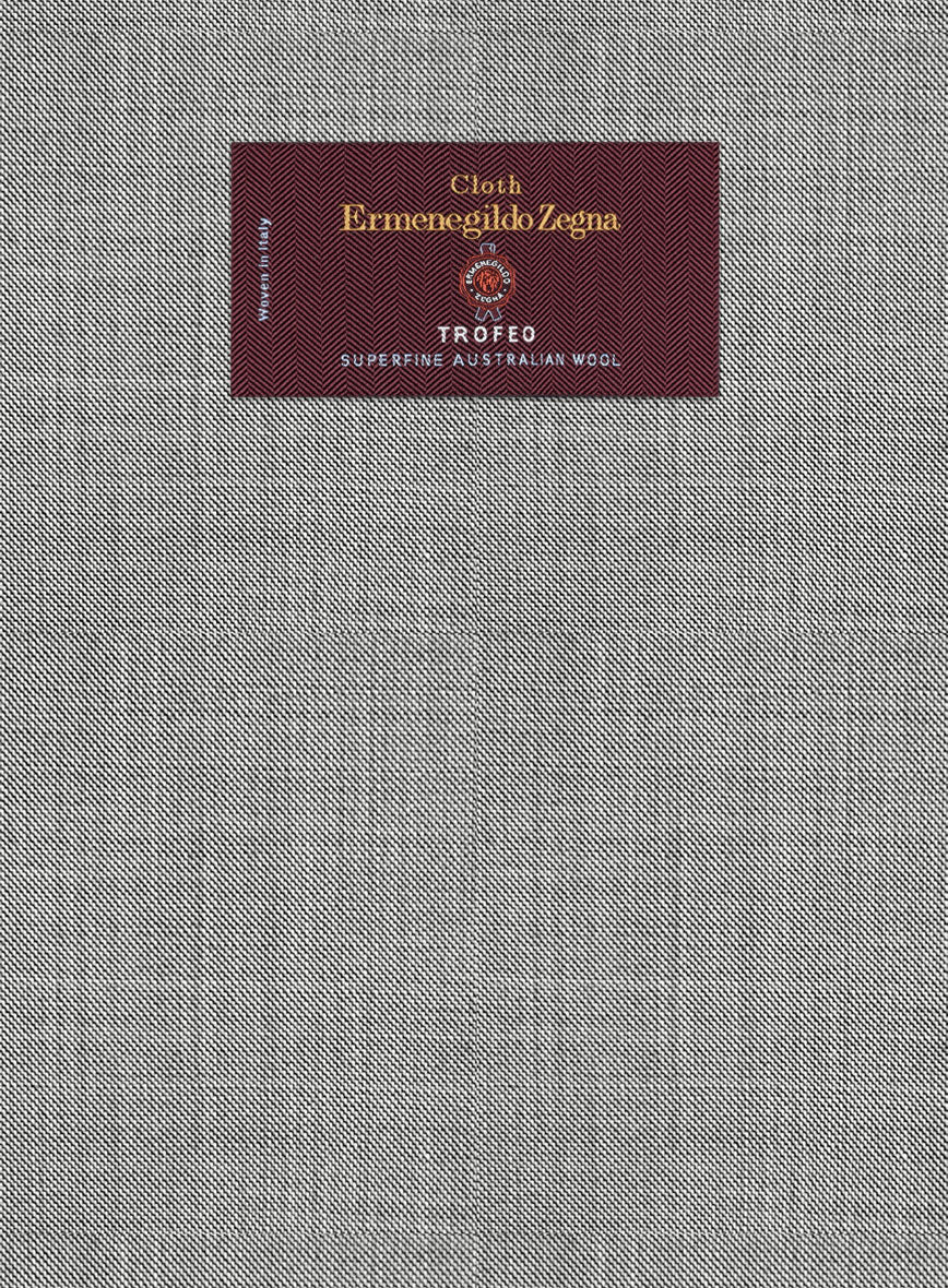 Lanificio Zegna Trofeo Sharkskin Light Gray Wool Suit - Image 9