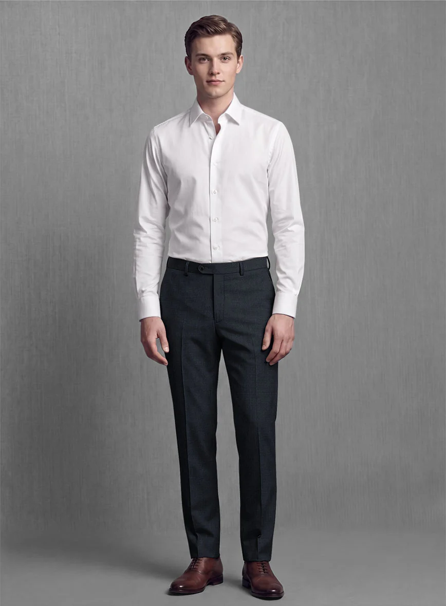 Lanificio Zegna Trofeo Sharkskin Navy Blue Wool Suit - Image 10