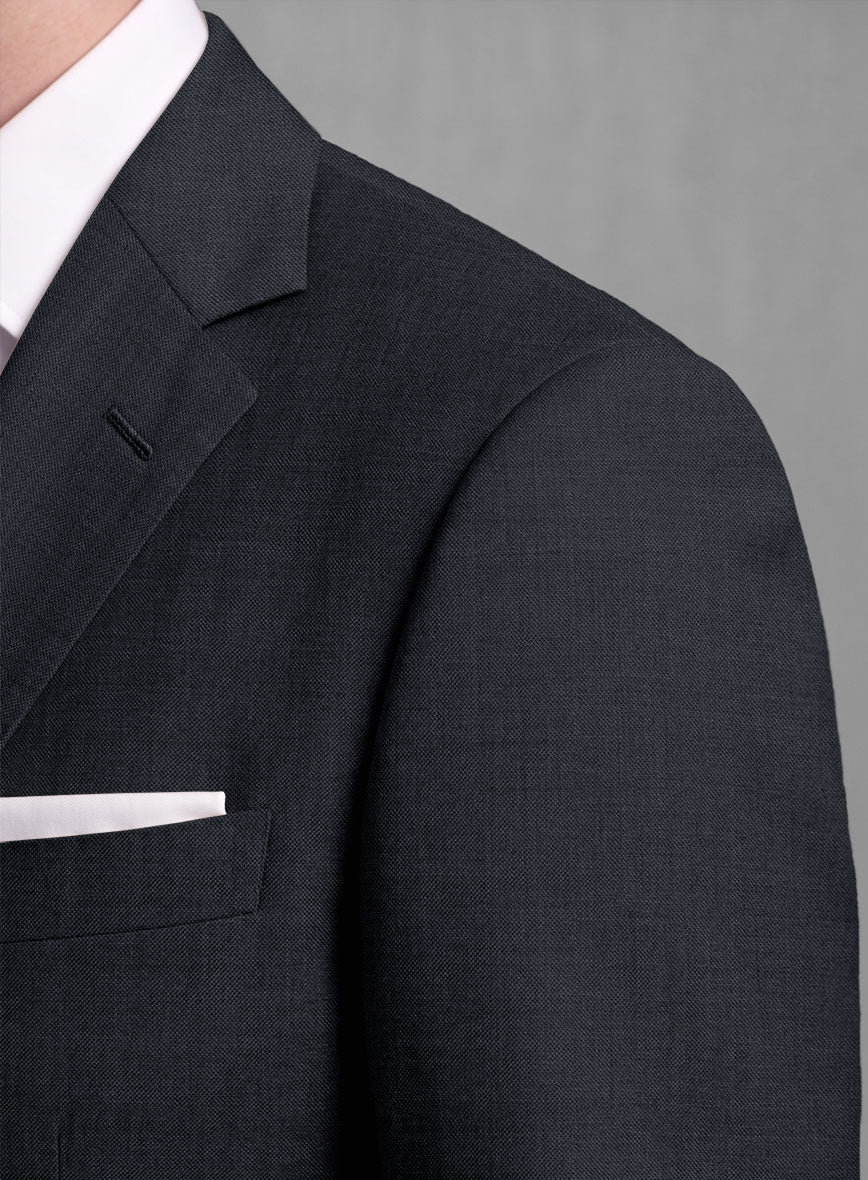Lanificio Zegna Trofeo Sharkskin Navy Blue Wool Suit - Image 4