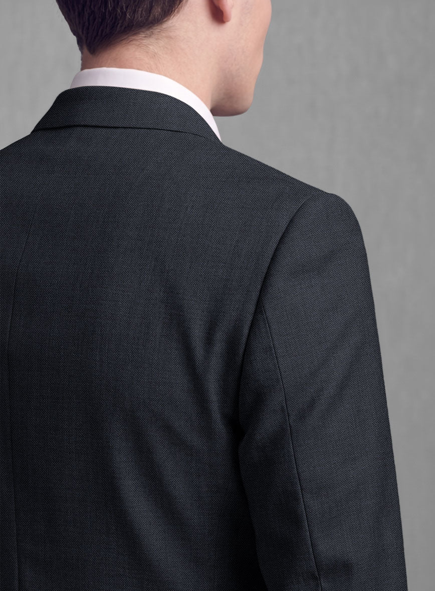 Lanificio Zegna Trofeo Sharkskin Navy Blue Wool Suit - Image 5