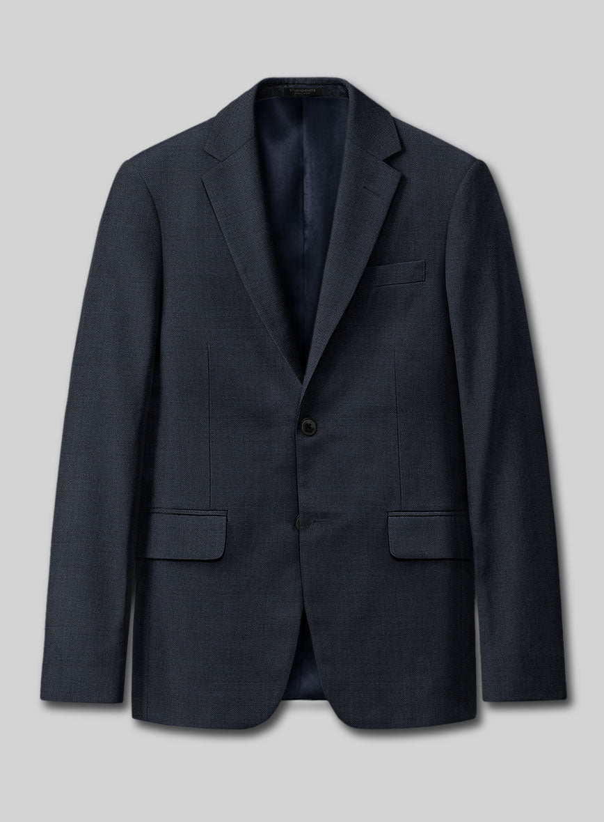 Lanificio Zegna Trofeo Sharkskin Navy Blue Wool Suit - Image 7