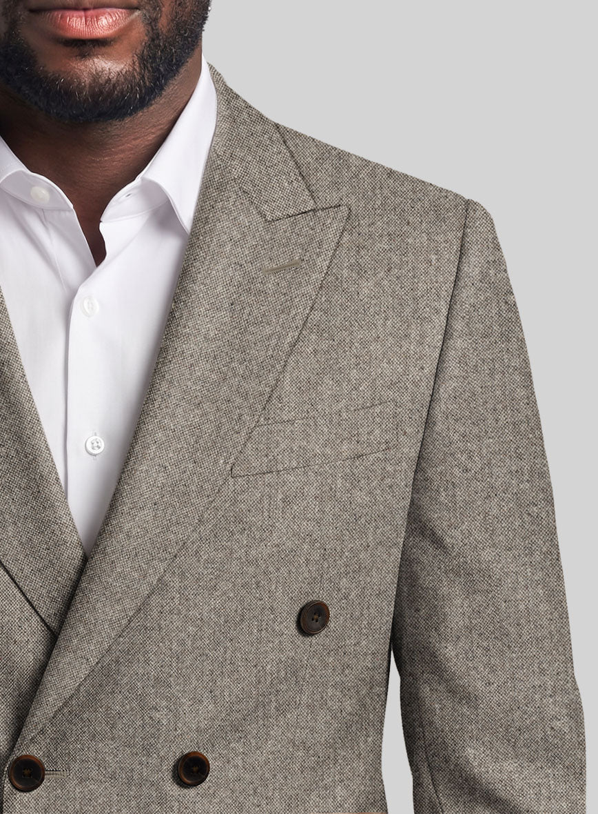 Light Weight Brown Tweed Double Breasted Jacket - Image 3