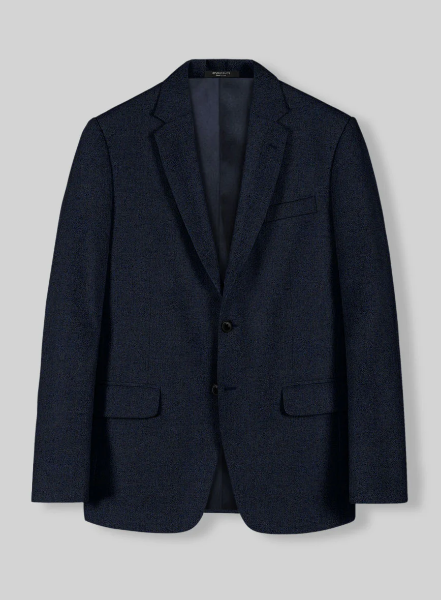 Light Weight Melange Dark Blue Tweed Jacket
