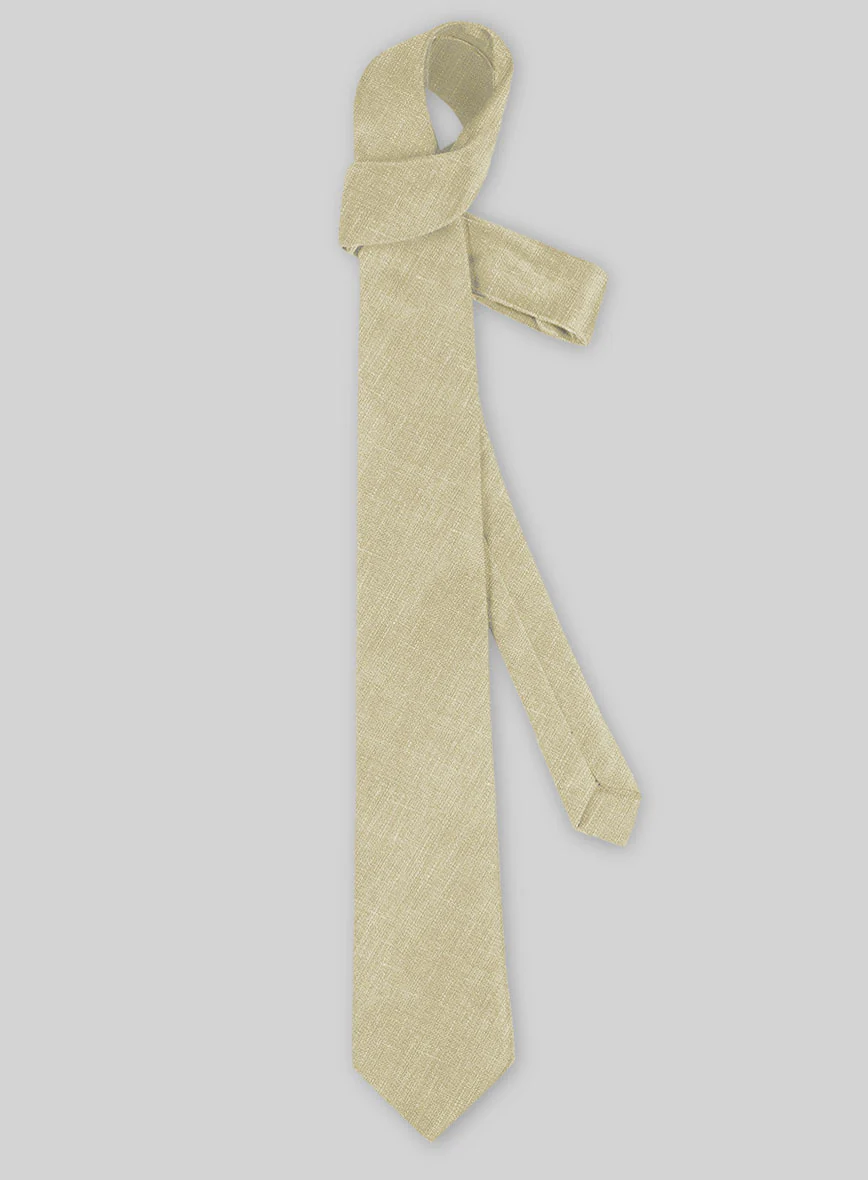 Linen Tie -  Italian Prato Khaki - Image 2
