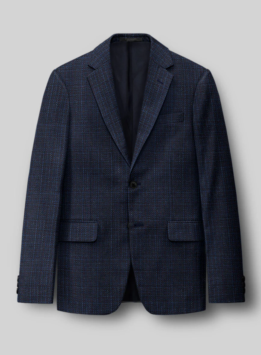 London Loom Blue Ilaria Wool Silk Linen Suit - Image 5