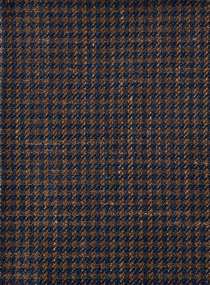 London Loom Oxford Navy Houndstooth Wool Silk Linen Suit - Image 6