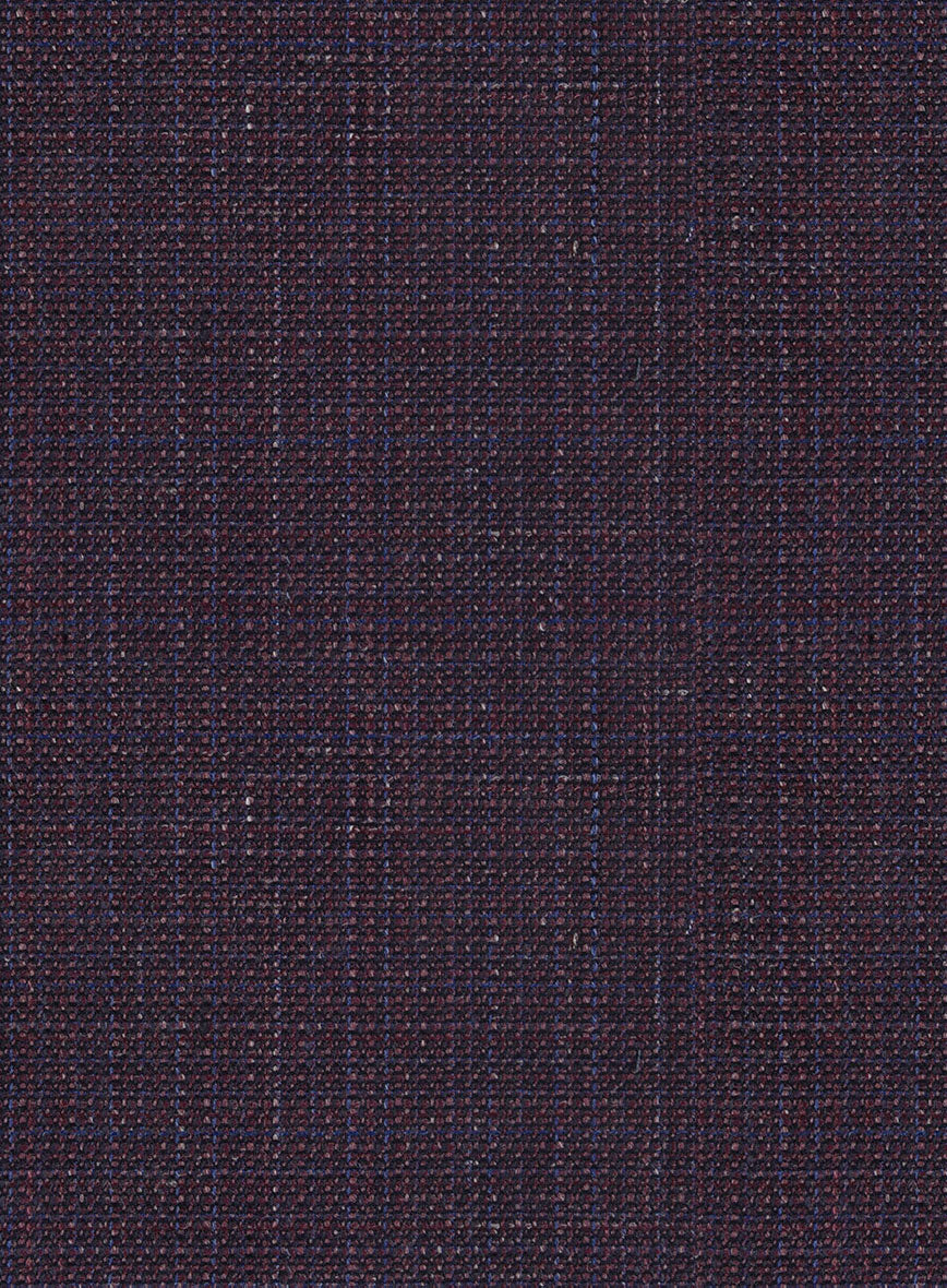 London Loom Wine Ilaria Wool Silk Linen Suit - Image 8