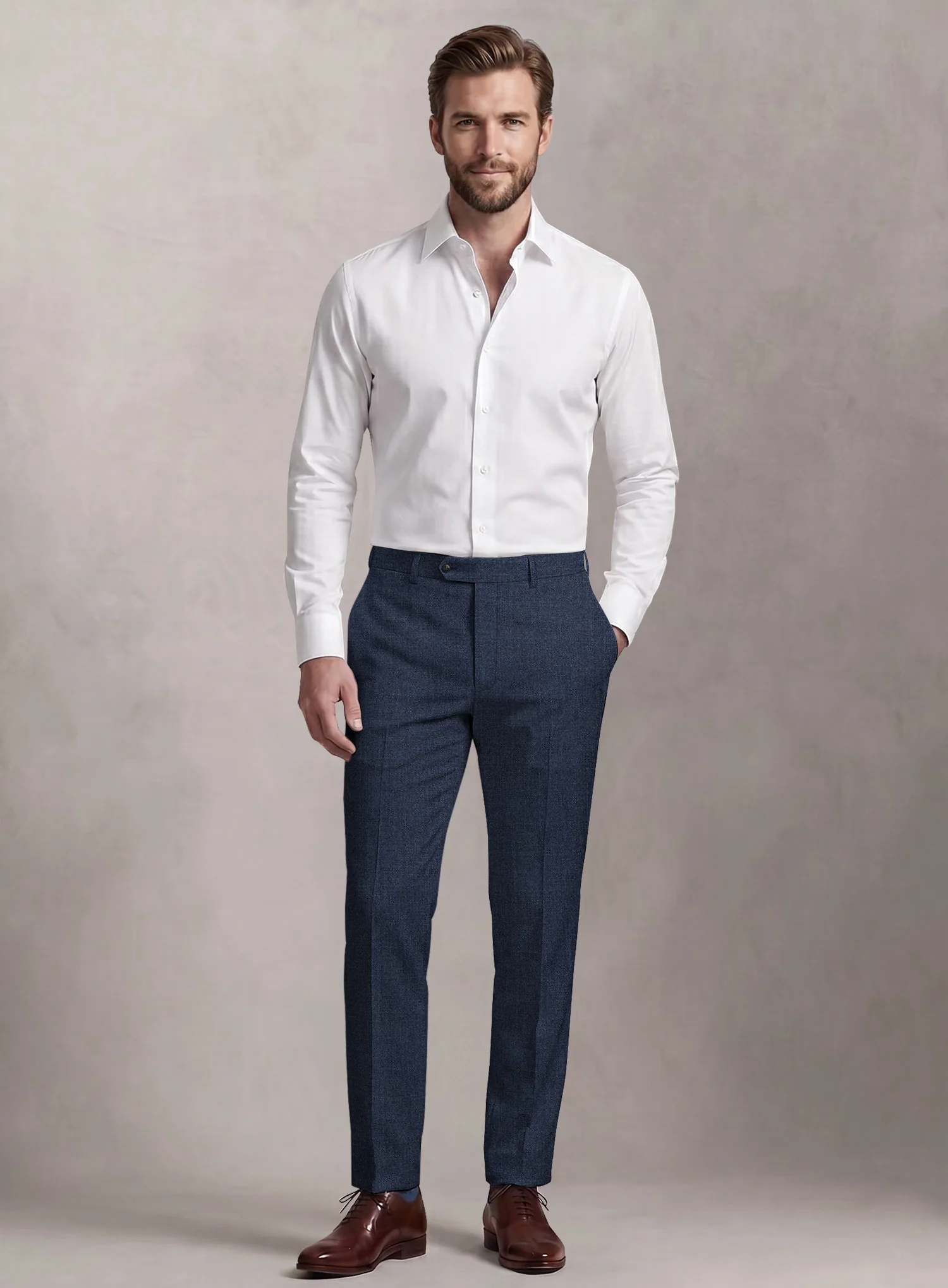 Loro Piana Suitmate Sharkskin Blue Suit - Image 7