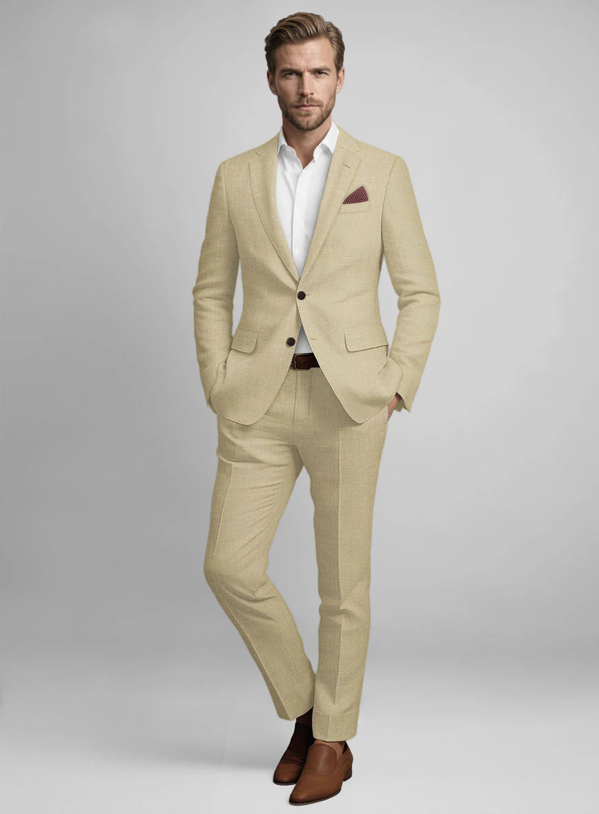 Maple Khaki Pure Linen Suit