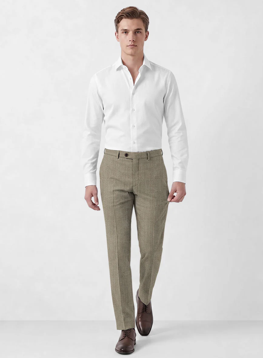 Marco Stretch Dark Beige Wool Pants - Image 4