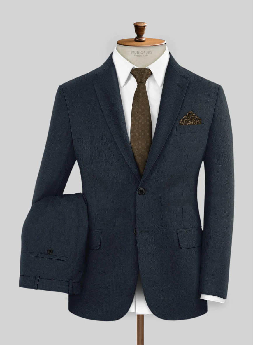 Marco Stretch Dark Blue Wool Suit - Image 2