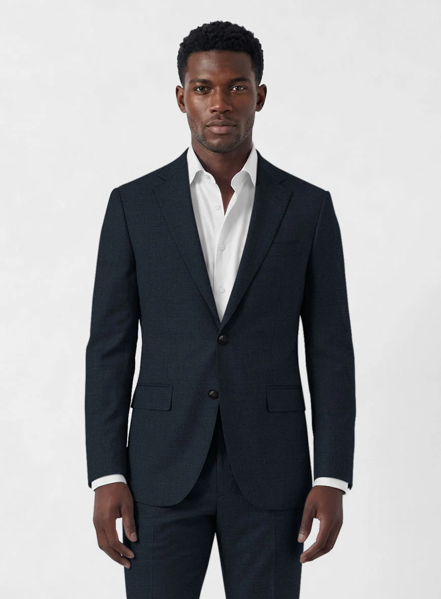 Marco Stretch Dark Blue Wool Suit - Image 3