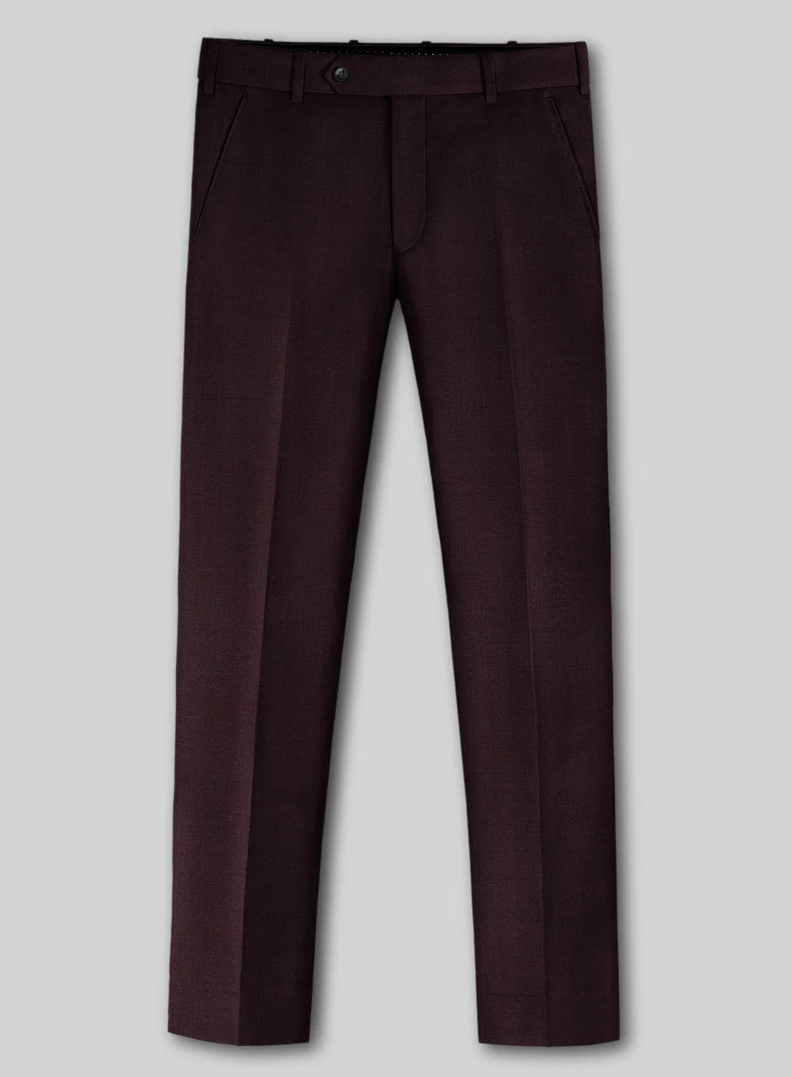 Marco Stretch Dark Wine Wool Pants - Image 2