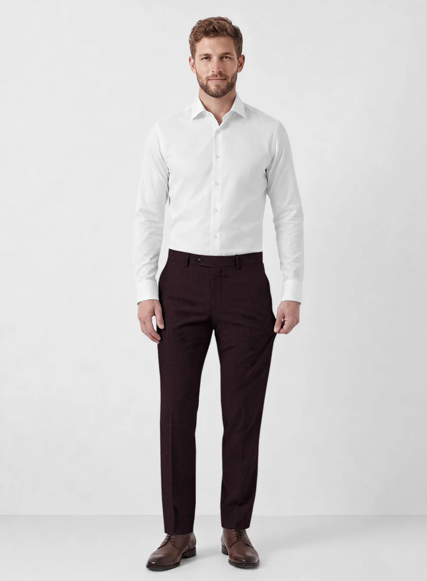 Marco Stretch Dark Wine Wool Pants - Image 4