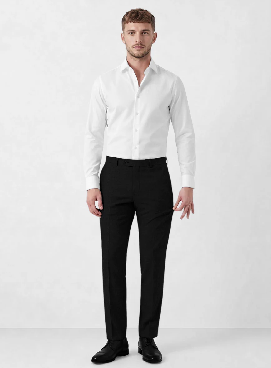 Marco Stretch Deep Black Wool Pants - Image 4