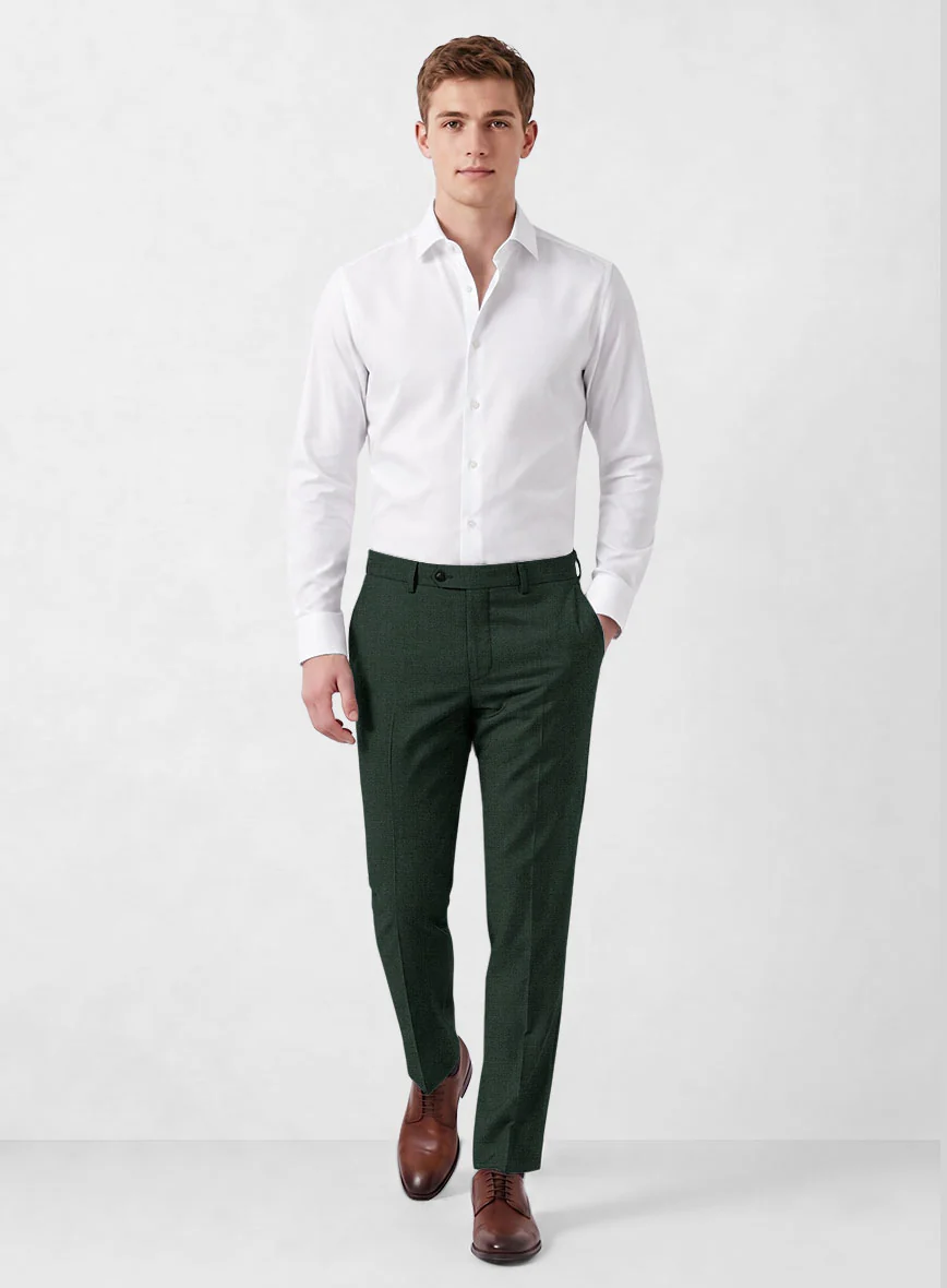 Marco Stretch Hunter Green Wool Pants - Image 4