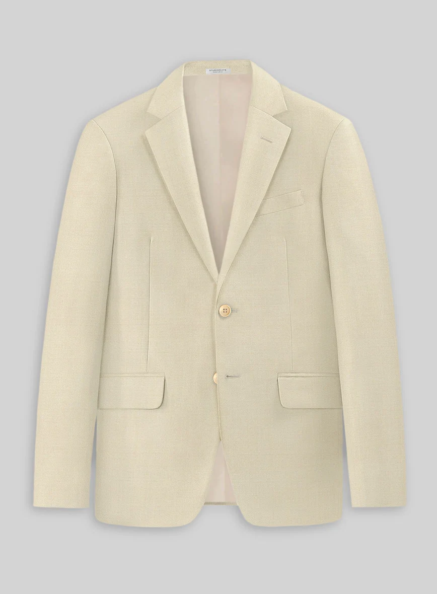 Marco Stretch Light Beige Wool Suit - Image 3
