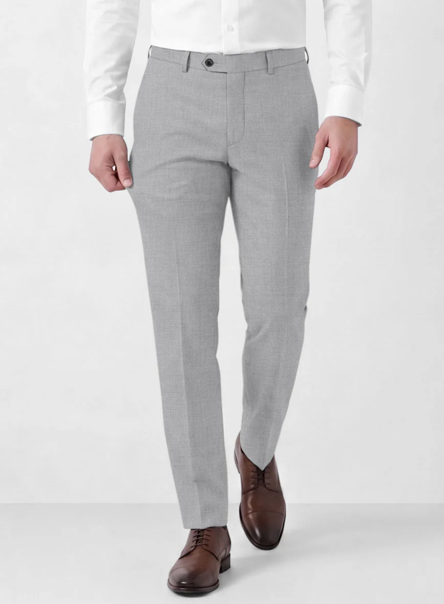 Marco Stretch Light Gray Wool Pants - Image 3