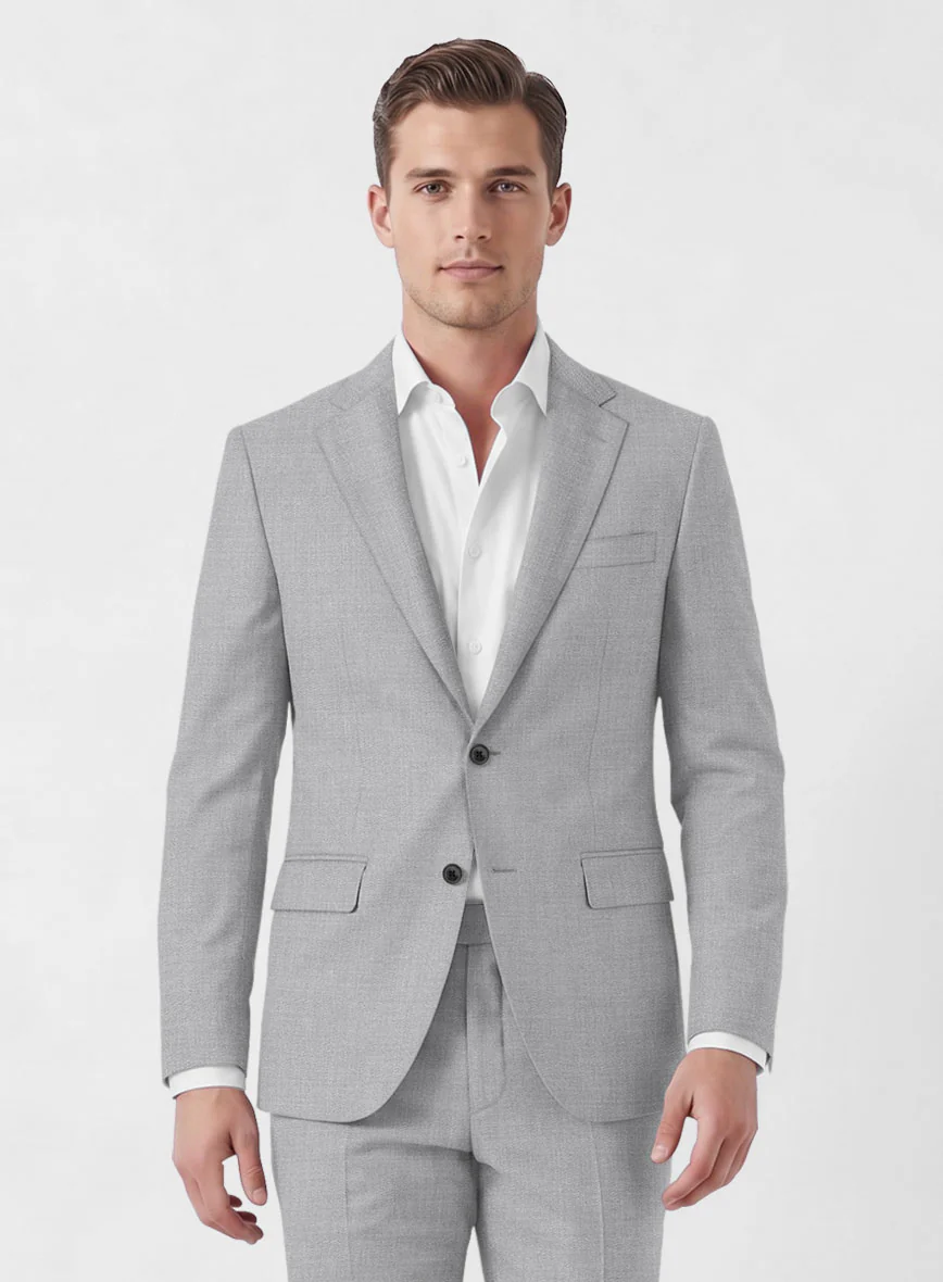 Marco Stretch Light Gray Wool Suit - Image 3