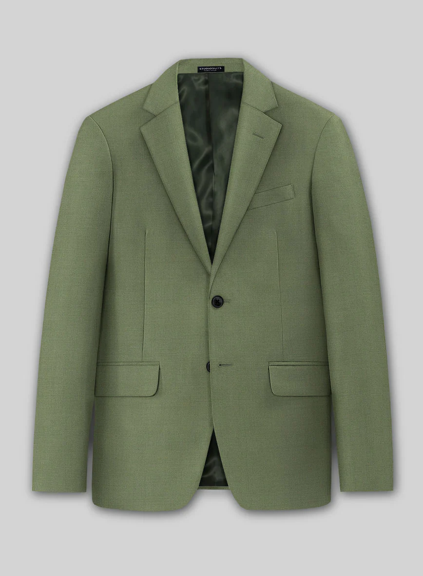 Marco Stretch Moss Green Wool Suit - Image 3