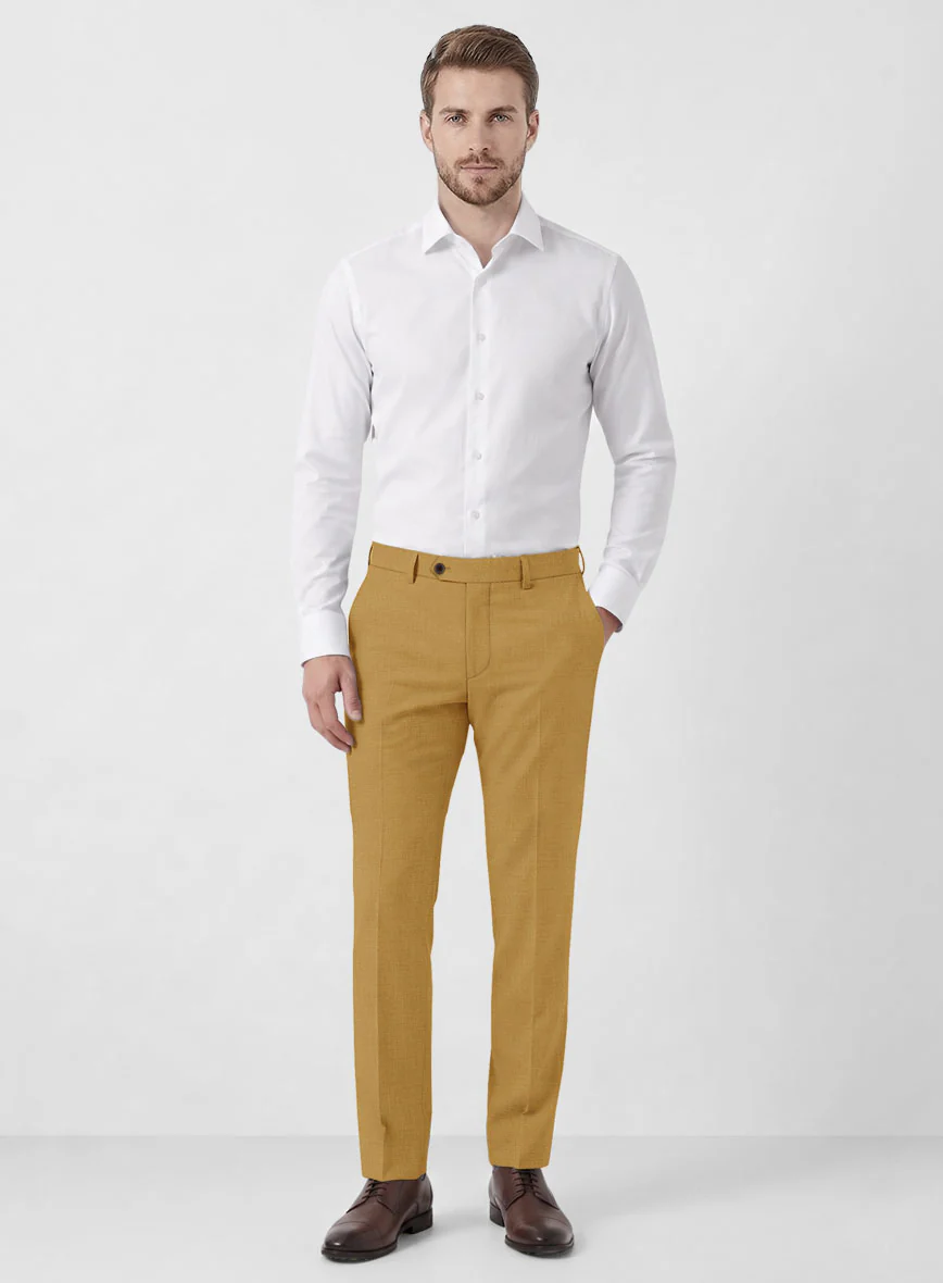 Marco Stretch Mustard Wool Suit - Image 8