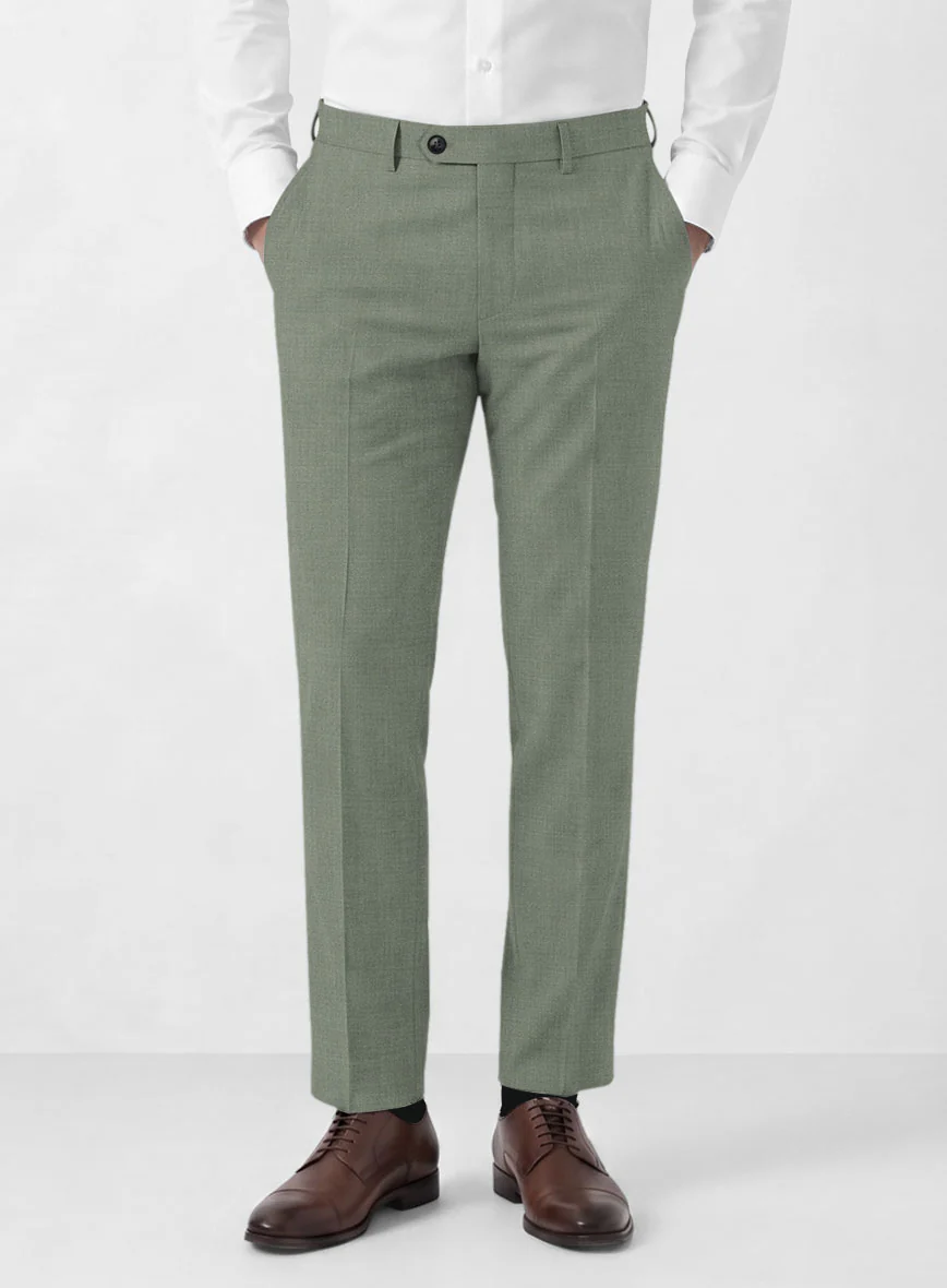 Marco Stretch Oak Green Wool Pants