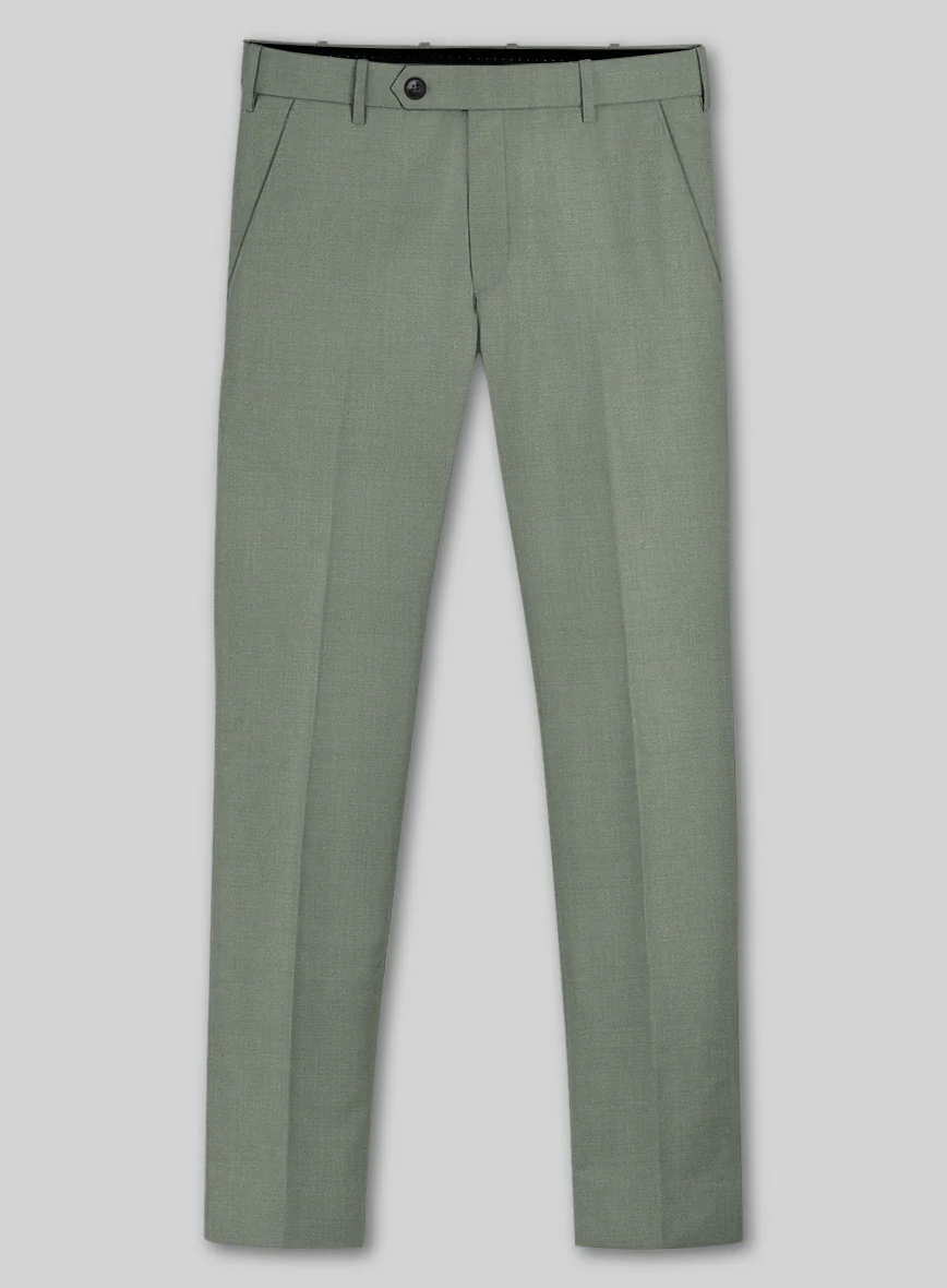 Marco Stretch Oak Green Wool Pants - Image 2