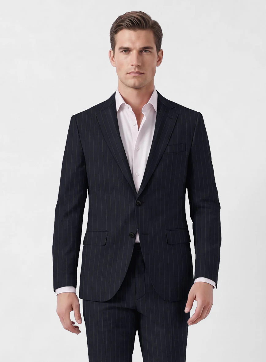 Marco Stretch Orencio Pinstripe Wool Jacket - Image 2