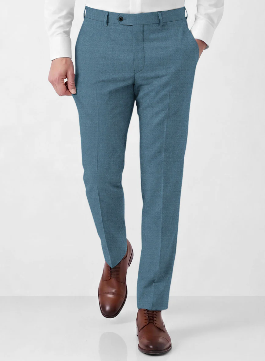 Marco Stretch Rich Blue Wool Pants - Image 3