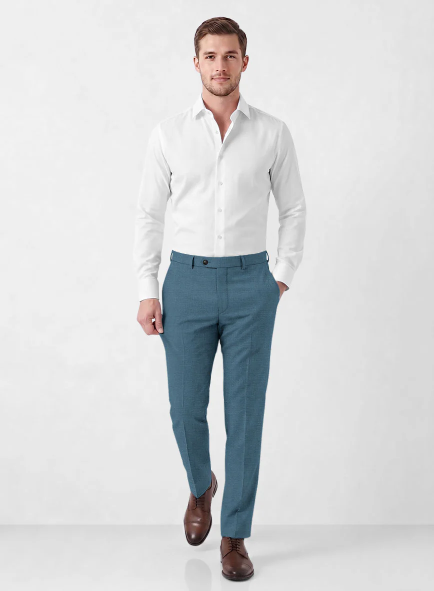 Marco Stretch Rich Blue Wool Pants - Image 4