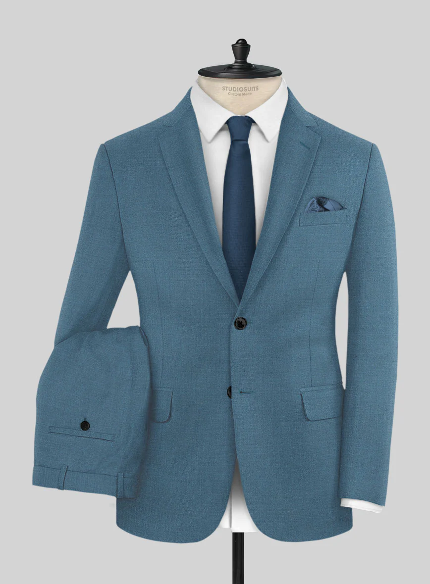 Marco Stretch Rich Blue Wool Suit - Image 2