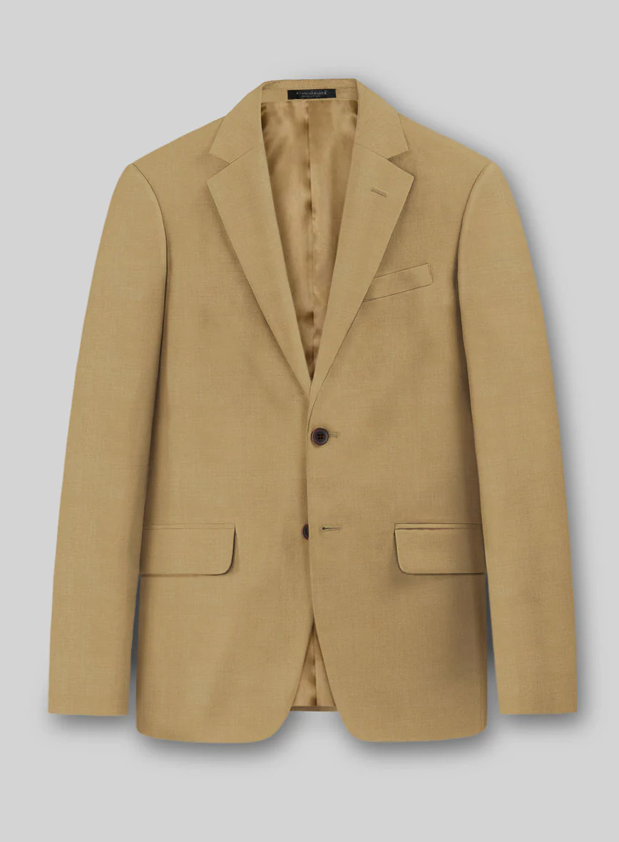 Marco Stretch Sand Brown Wool Suit - Image 4