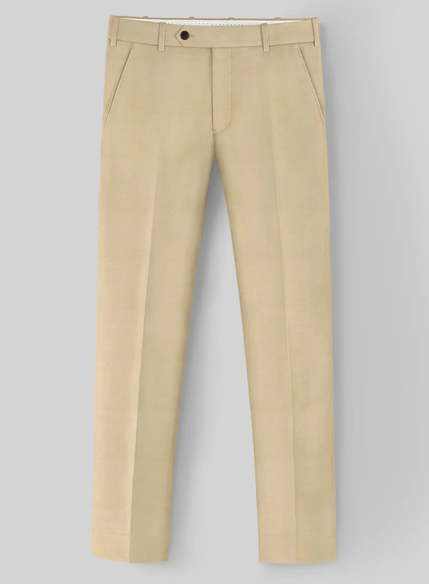 Marco Stretch Tan Wool Pants - Image 2