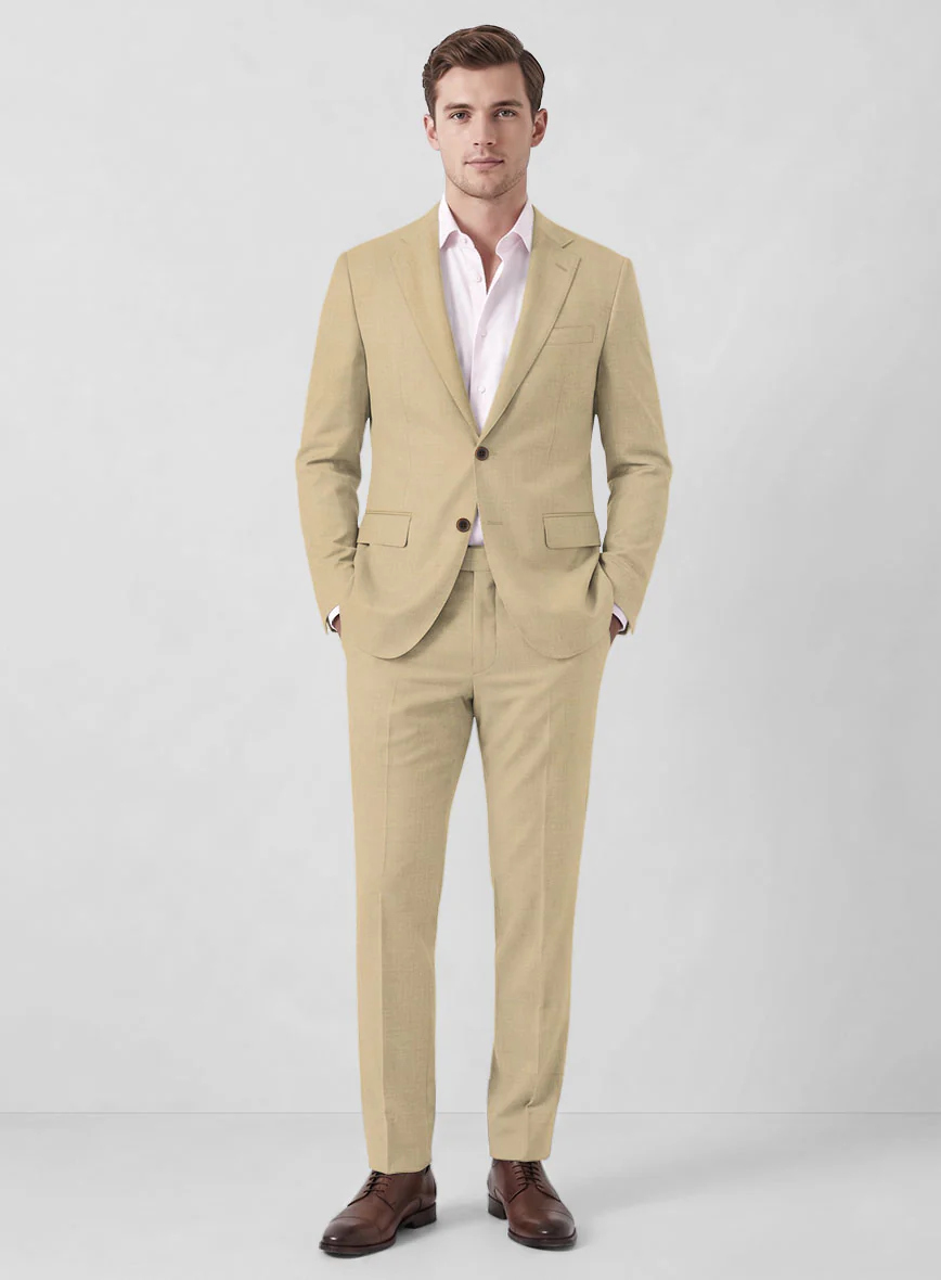 Marco Stretch Tan Wool Suit