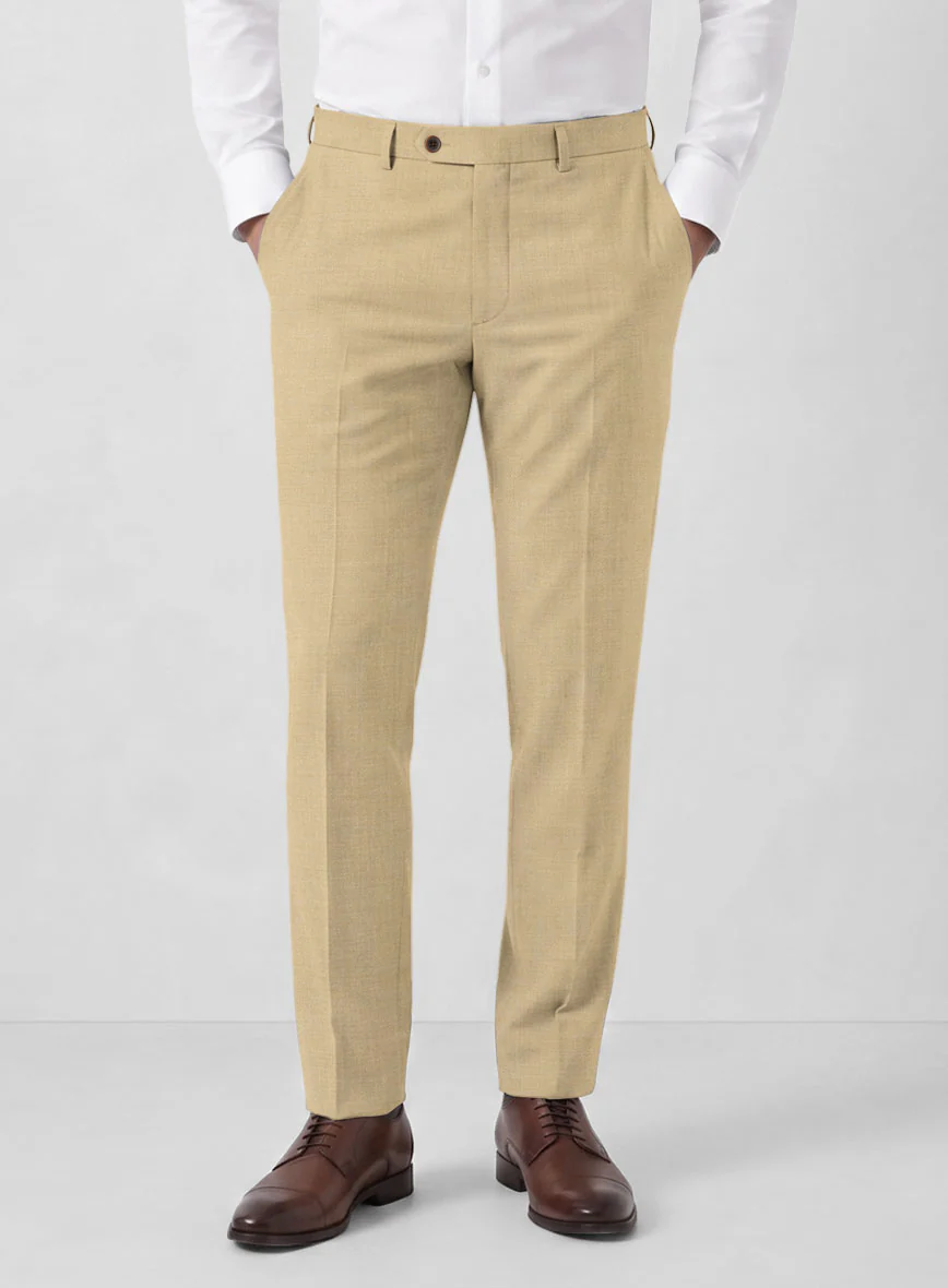 Marco Stretch Tan Wool Suit - Image 6