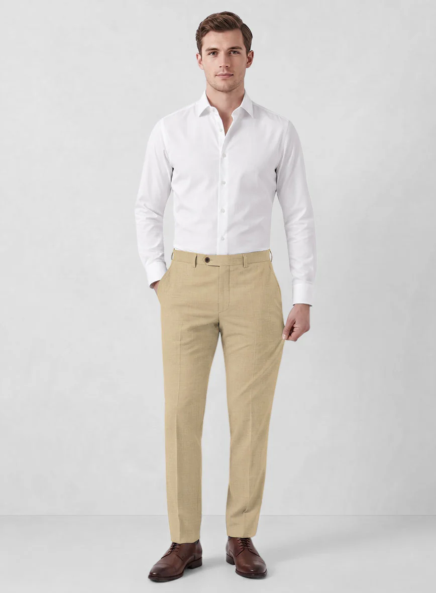 Marco Stretch Tan Wool Suit - Image 7