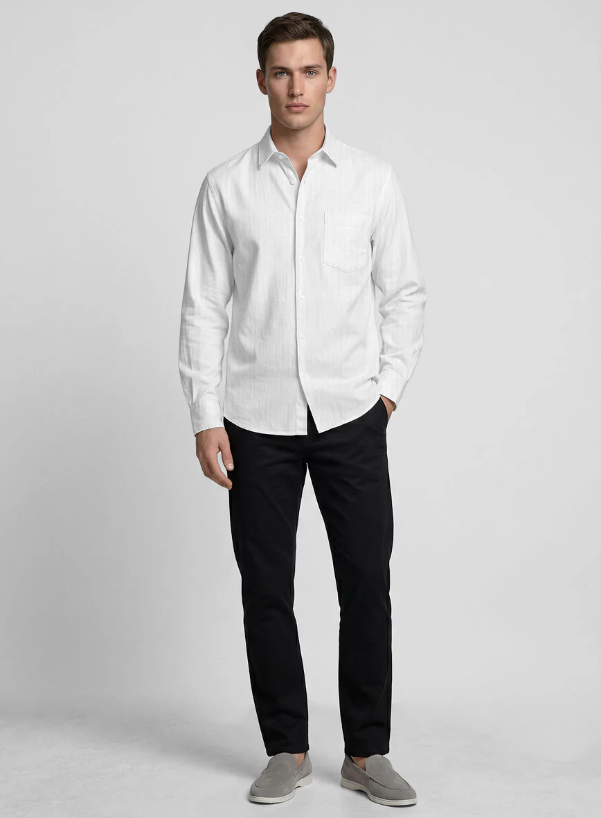 Moonlight Herringbone Cotton Shirt - Image 4