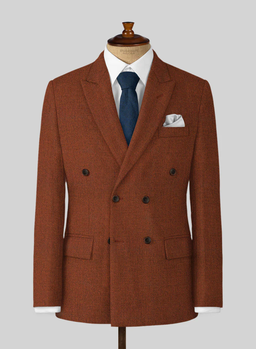 Naples Cosmic Tan Tweed Double Breasted Suit - Image 2