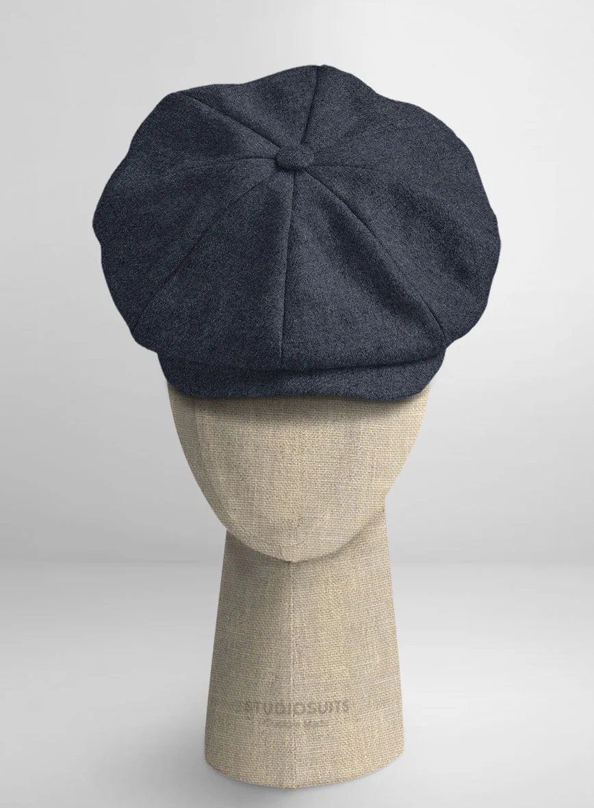 Naples Dark Indigo Tweed Newsboy Cap