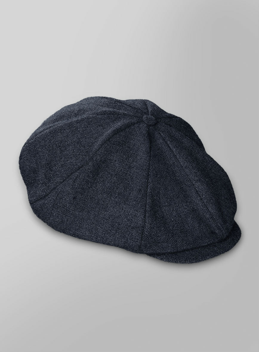 Naples Dark Indigo Tweed Newsboy Cap - Image 2