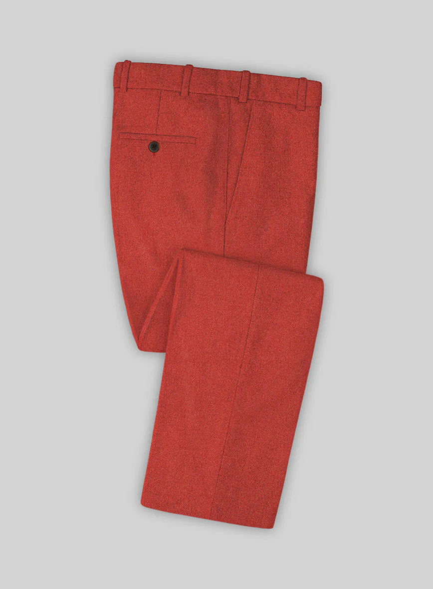 Naples Fiery Orange Tweed Double Breasted Suit - Image 3