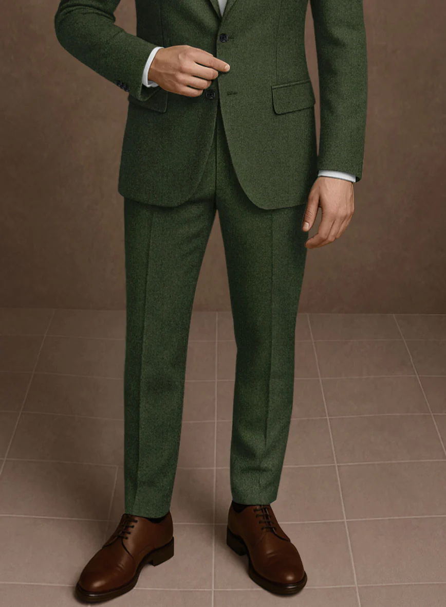 Naples Forest Green Tweed Pants