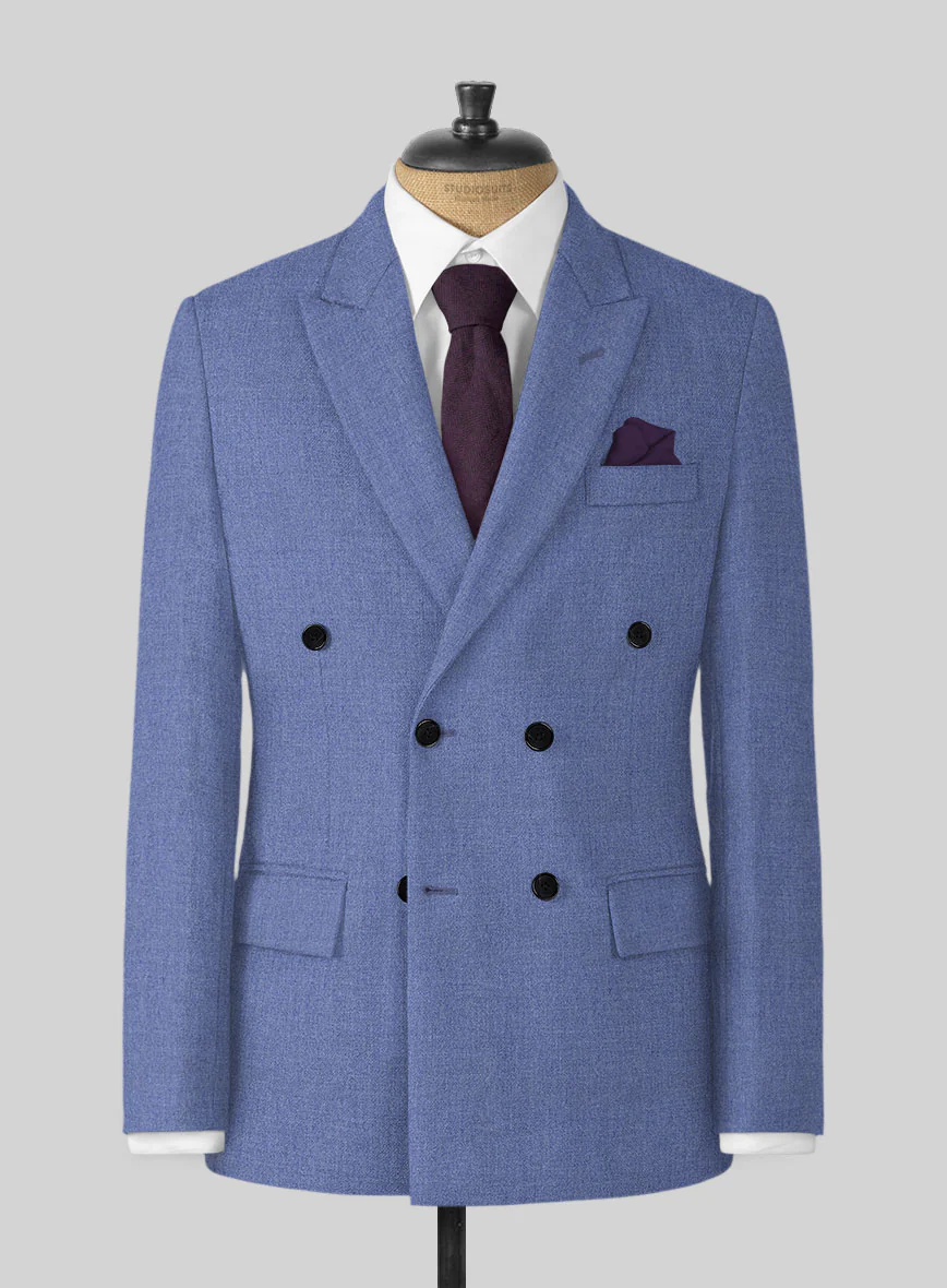 Naples Paris Blue Tweed Double Breasted Jacket