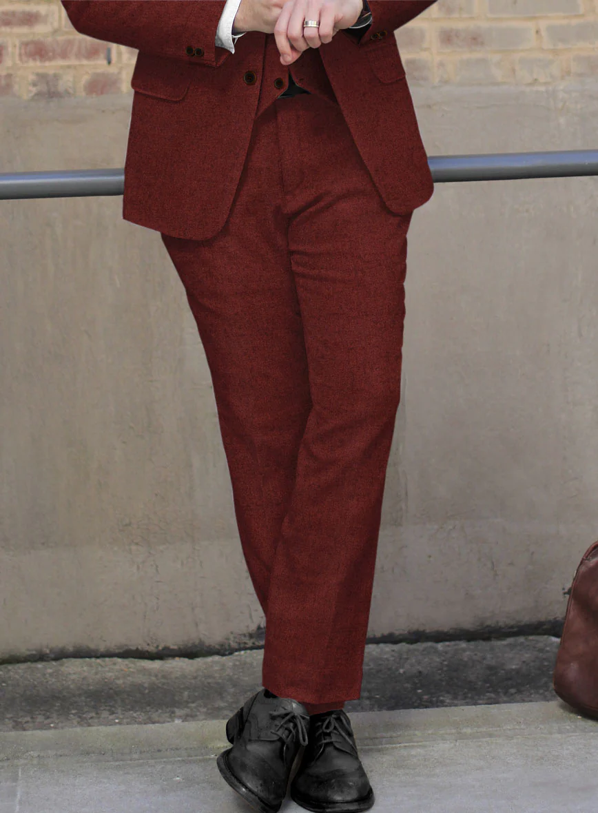 Naples Raw Red Tweed Pants - Image 2