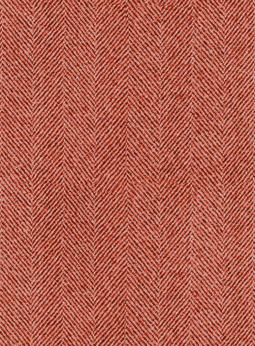Naples Wide Herringbone Caramine Pink Tweed Jacket - Image 3
