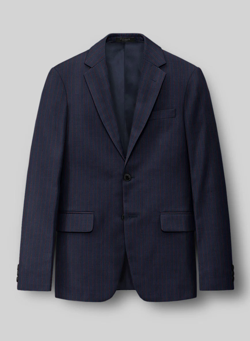 Napolean Argio Stripe Dark Blue Wool Jacket
