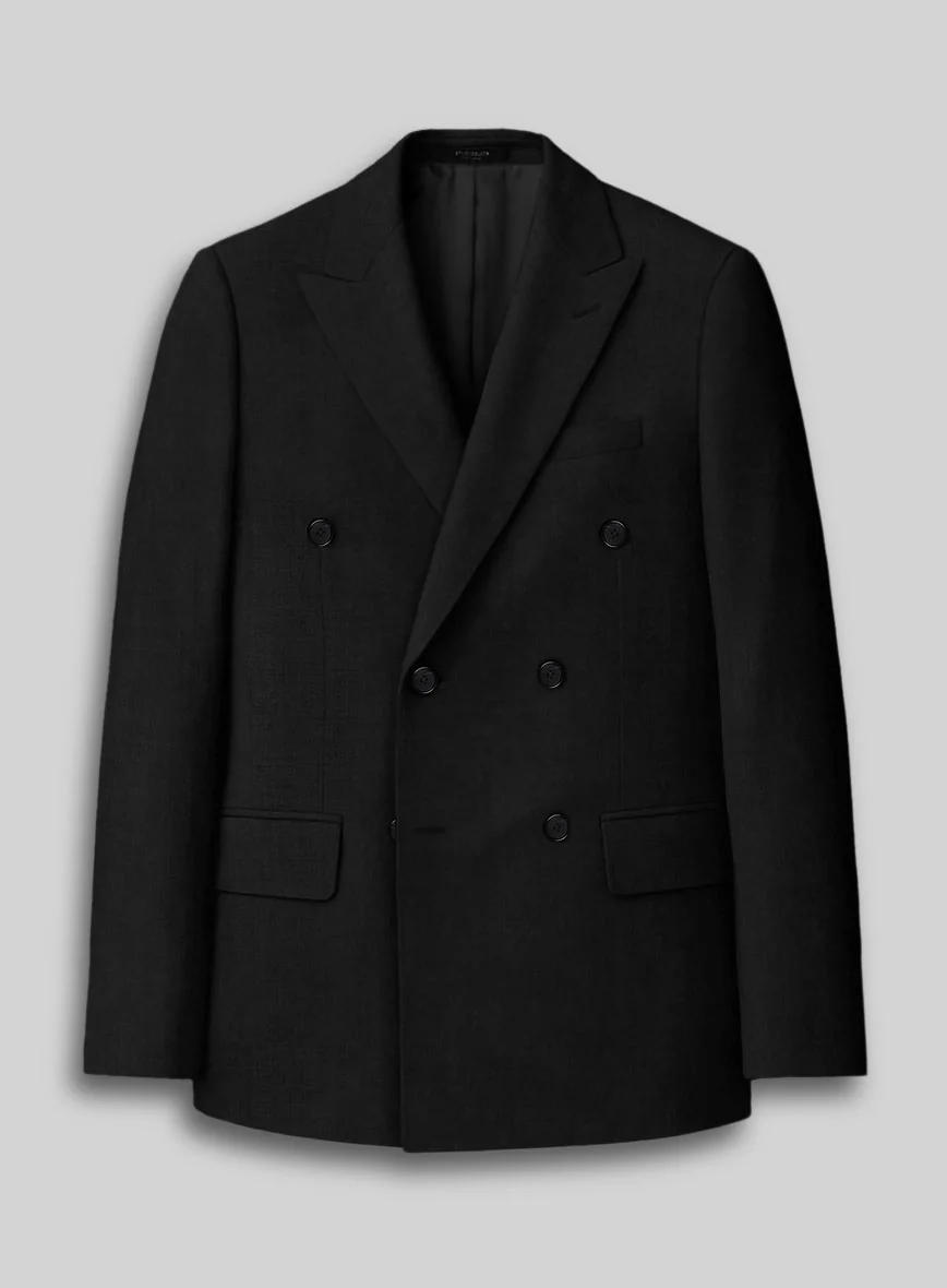 Napolean Black Wool Double Breasted Jacket