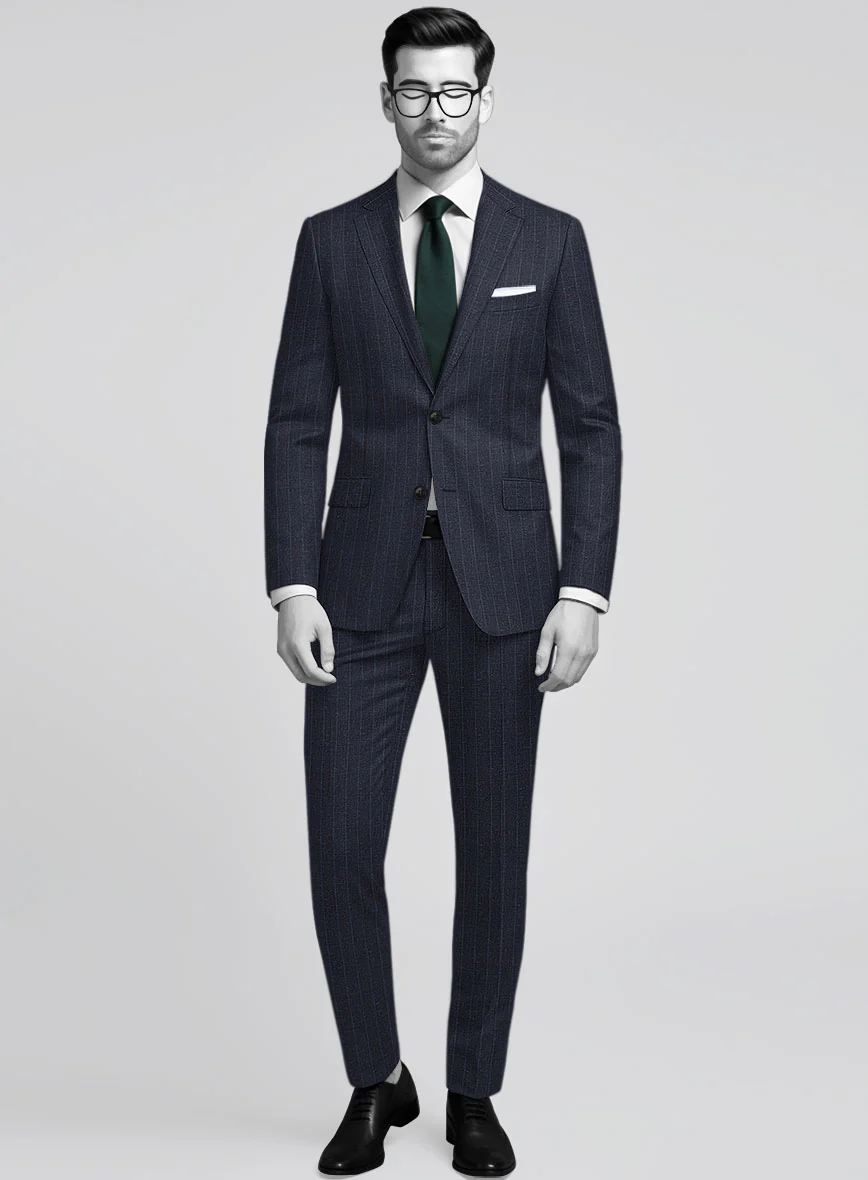 Napolean Como Bar Dark Blue Wool Suit